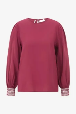 Bluse Mit Manschetten Aus Spitze