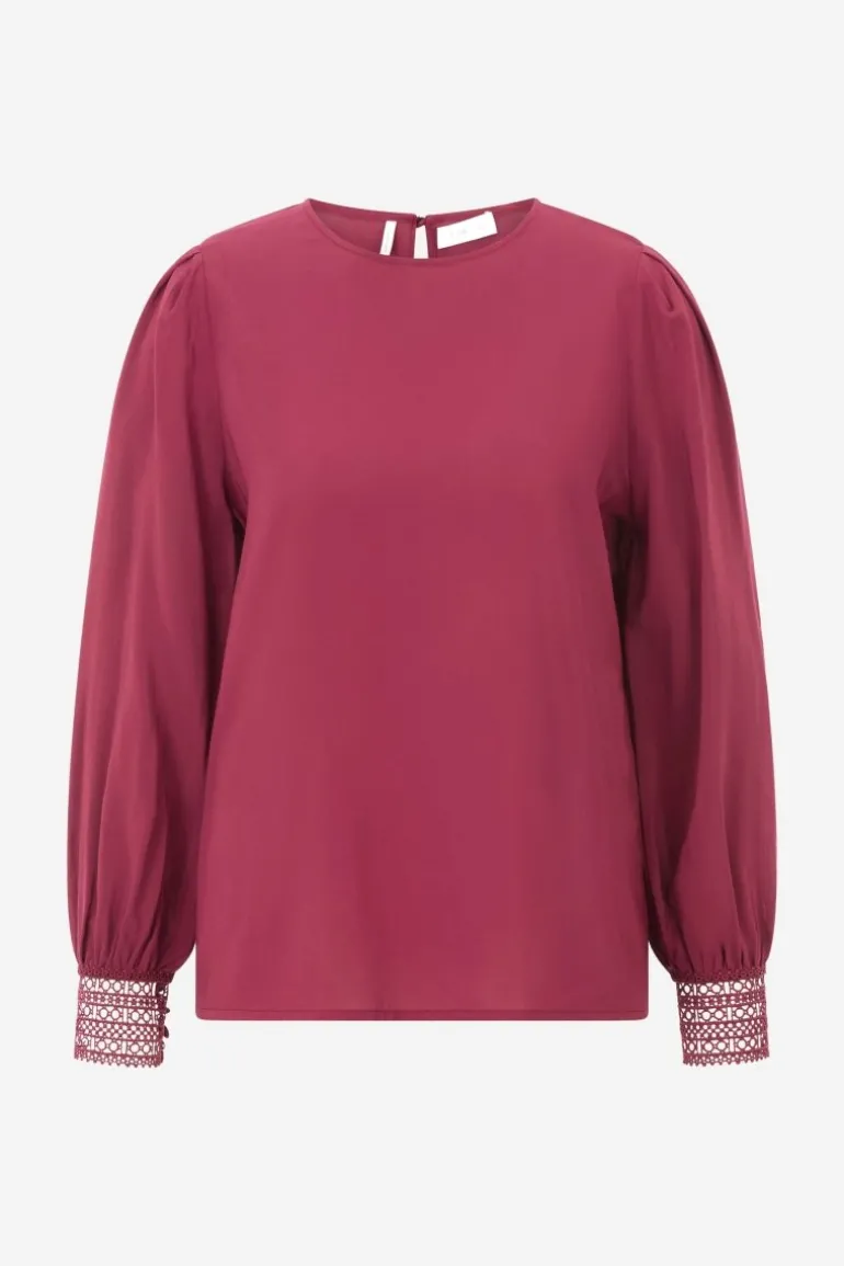 Bluse Mit Manschetten Aus Spitze