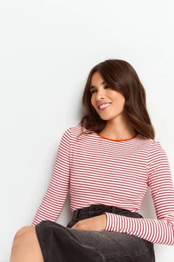 Bodycon-Longsleeve Mit Streifen