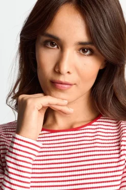 Bodycon-Longsleeve Mit Streifen