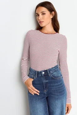 Bodycon-Longsleeve Mit Streifen