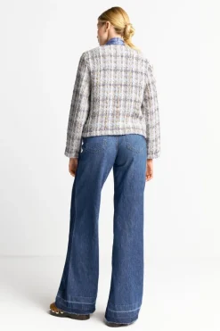 Bouclé-Jacke Mit Rundhalsausschnitt