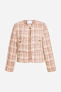 Bouclé-Jacke Mit Rundhalsausschnitt