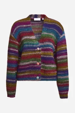 Cardigan Mit Bunten Kristallknöpfen