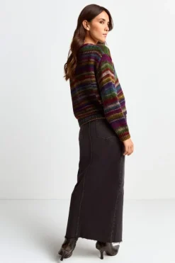 Cardigan Mit Bunten Kristallknöpfen