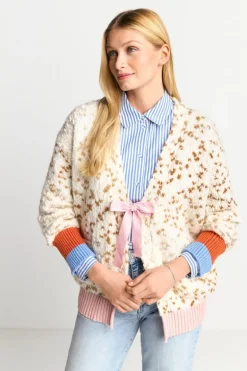 Cardigan Mit Kontrastbündchen Und Schleife
