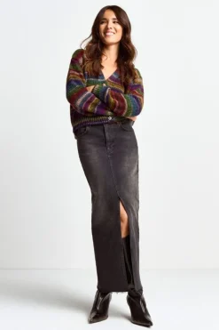 Denim-Rock Mit Schlitz