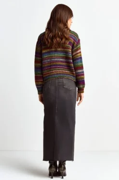 Denim-Rock Mit Schlitz