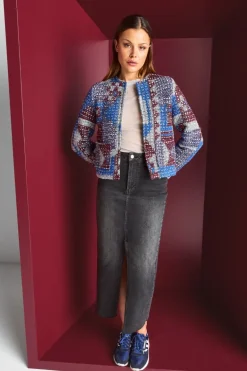 Denim-Rock Mit Schlitz