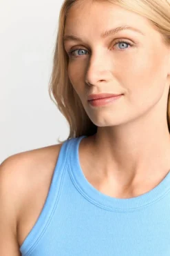 Figurbetontes Rib-Top In Cruise Blue