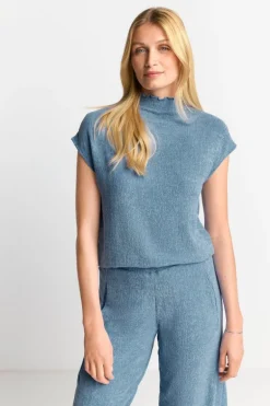 Figurbetontes Top In Crinkle-Optik