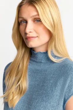 Figurbetontes Top In Crinkle-Optik