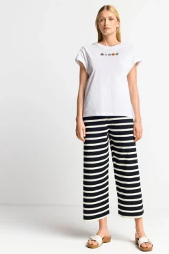 Gestreifte Strick-Culotte