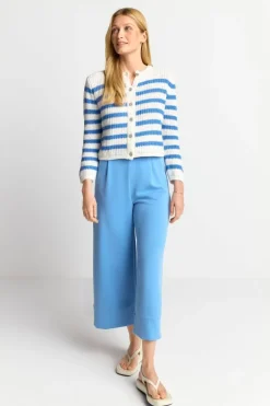 Gestreifter Cardigan Mit Kristallknöpfen