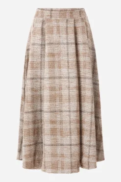 Karierter High-Waist-Midirock