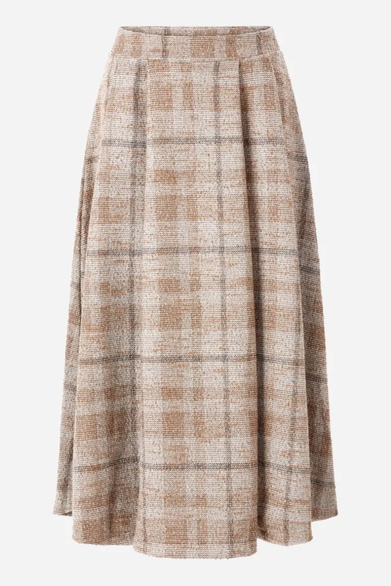 Karierter High-Waist-Midirock