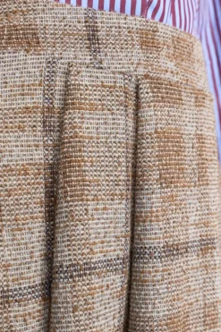 Karierter High-Waist-Midirock