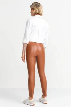 Knöchellange Kunstleder-Leggings