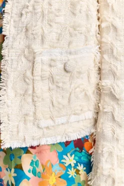 Kurze Jacke Mit Fransiger Struktur