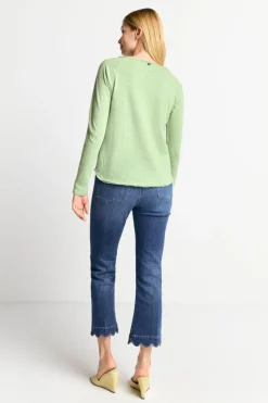 Longsleeve Aus Baumwolle Mit Offenen Kanten