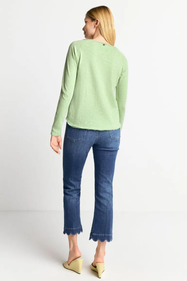 Longsleeve Aus Baumwolle Mit Offenen Kanten