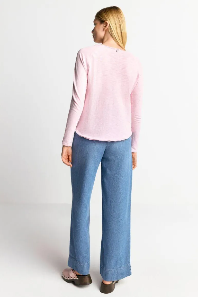 Longsleeve Aus Baumwolle Mit Offenen Kanten