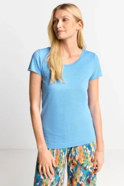 Luftiges T-Shirt In Cruise Blue