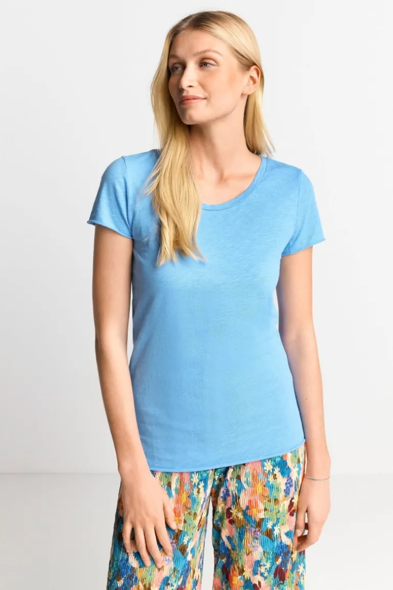 Luftiges T-Shirt In Cruise Blue
