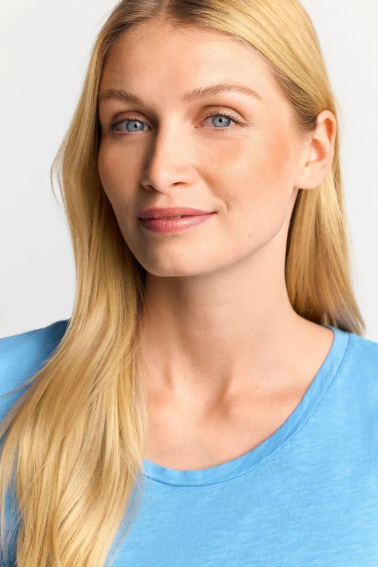 Luftiges T-Shirt In Cruise Blue