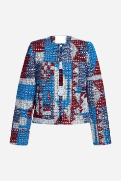 Mehrfarbige Bouclé-Jacke