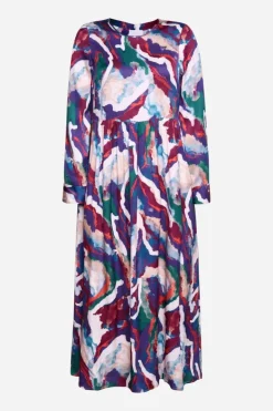 Midikleid Mit Abstraktem Print