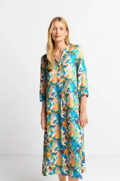 Midikleid Mit Buntem Blumenprint