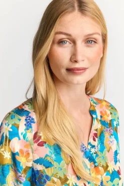 Midikleid Mit Buntem Blumenprint