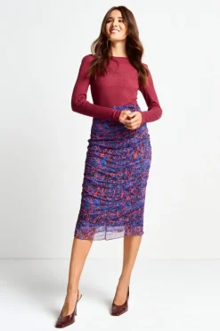 Midirock Mit Floralem Allover-Print