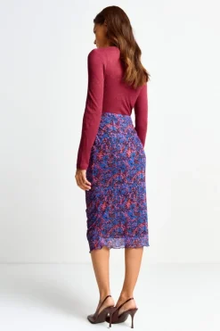 Midirock Mit Floralem Allover-Print