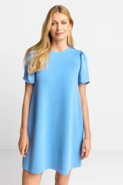 Minikleid Mit Seidigen Puffärmeln