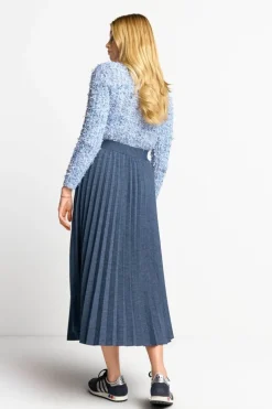 Plisseerock In Denim-Optik