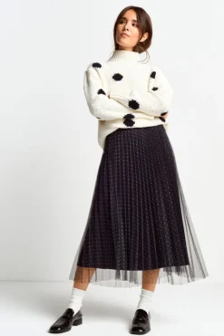 Plisseerock Mit Pünktchenmuster