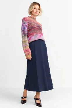 Pullover Aus Buntem Melange-Strick