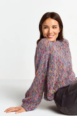 Pullover Aus Melangestrick
