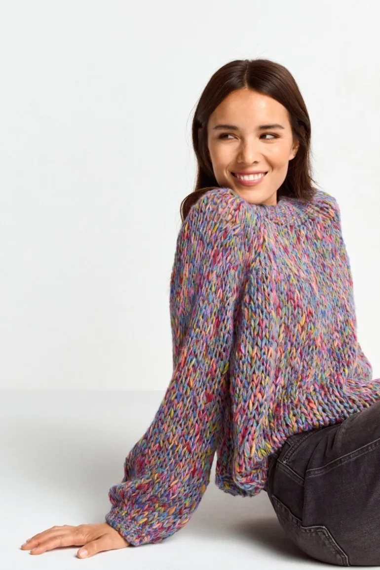 Pullover Aus Melangestrick