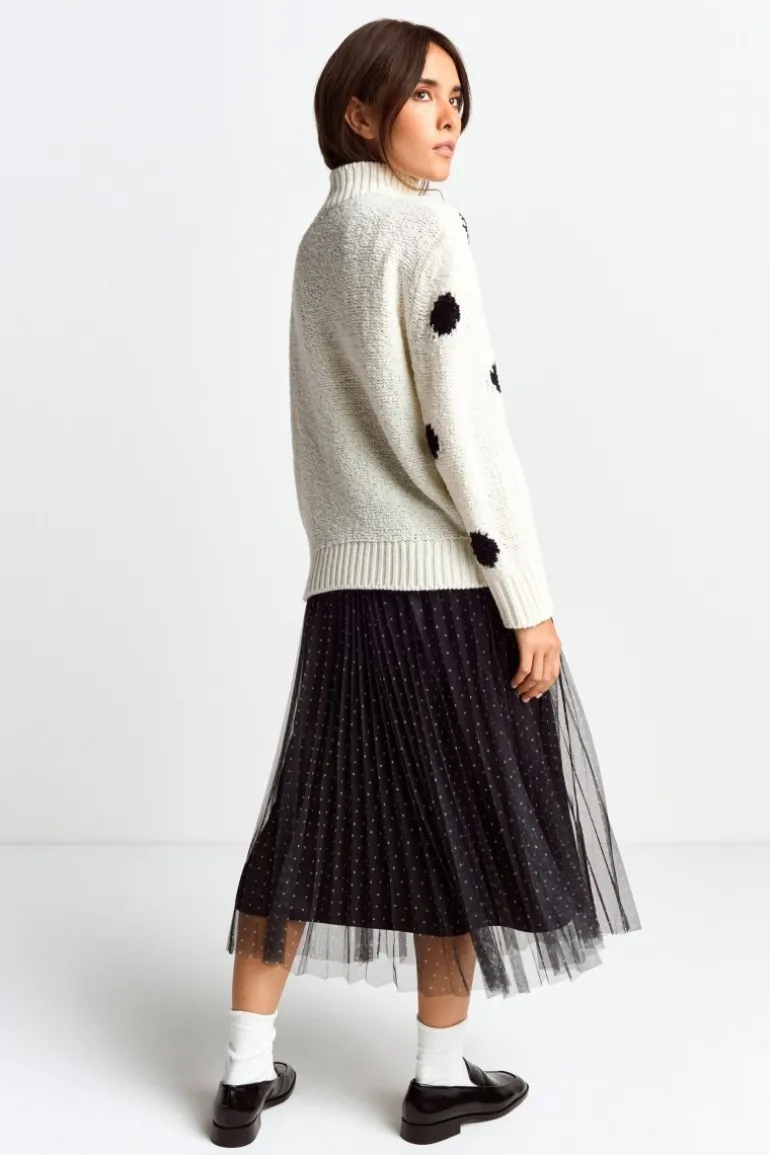 Pullover Mit Blauen Polka Dots