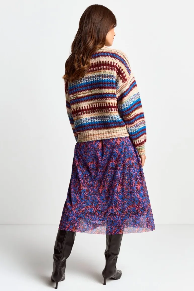 Pullover Mit Bunten Streifen