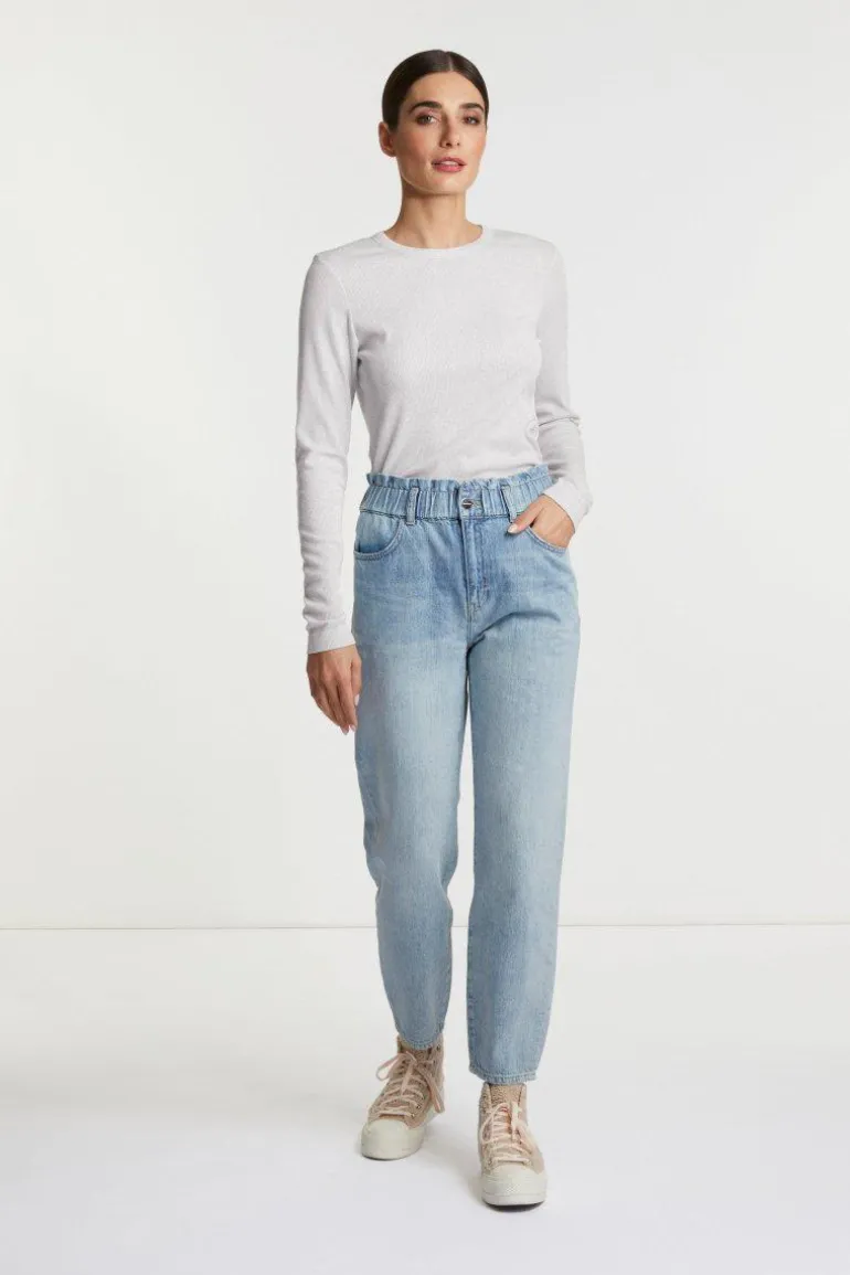 Rib-Longsleeve Mit Glanzeffekt