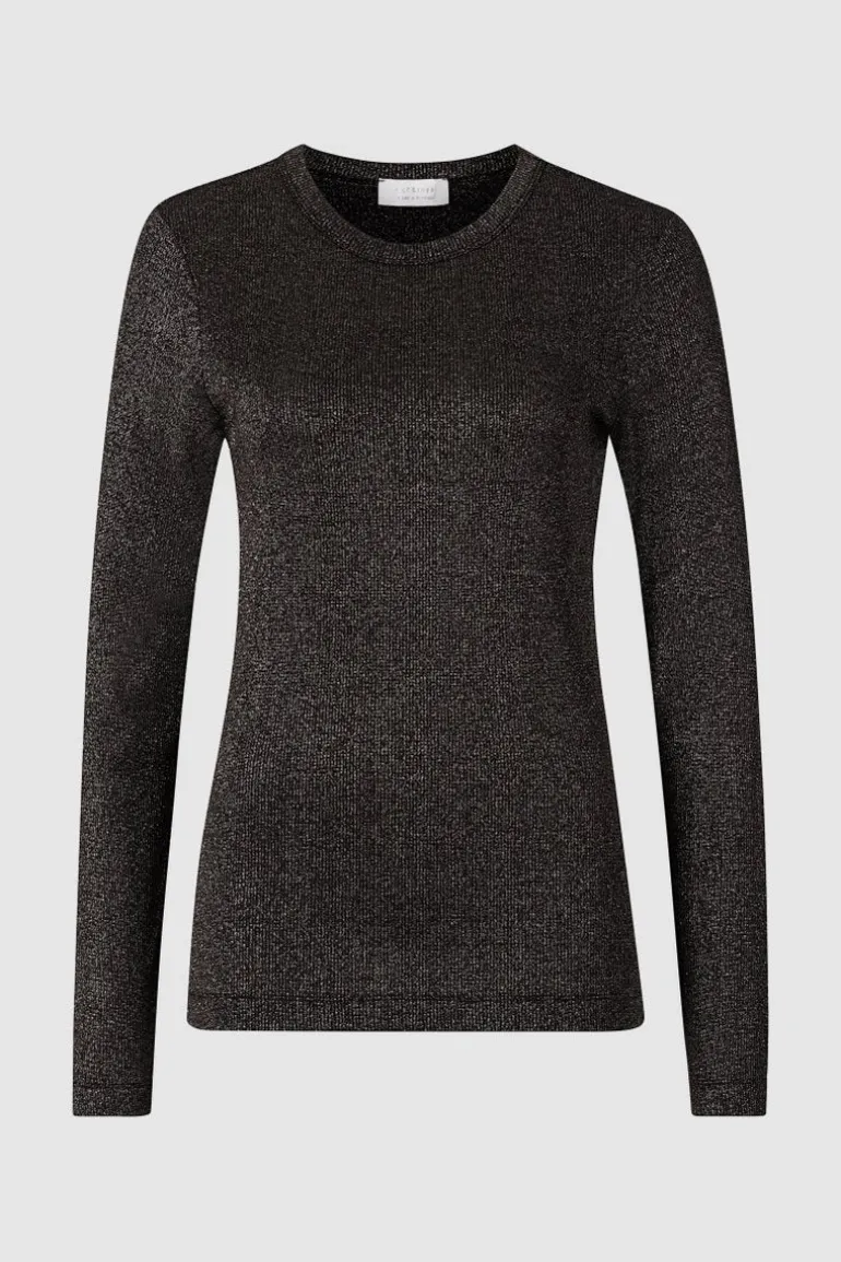 Rib-Longsleeve Mit Glanzeffekt