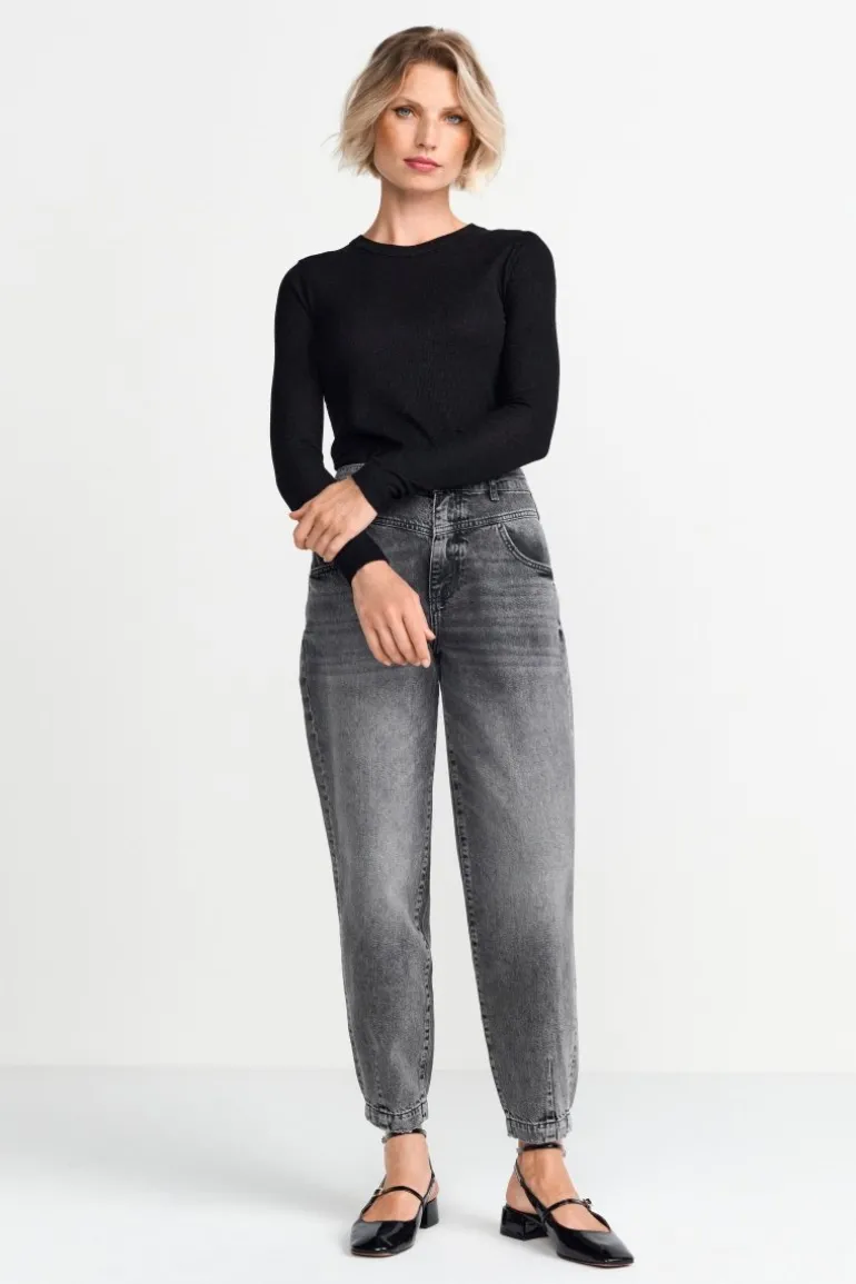 Rib-Longsleeve Mit Glanzeffekt