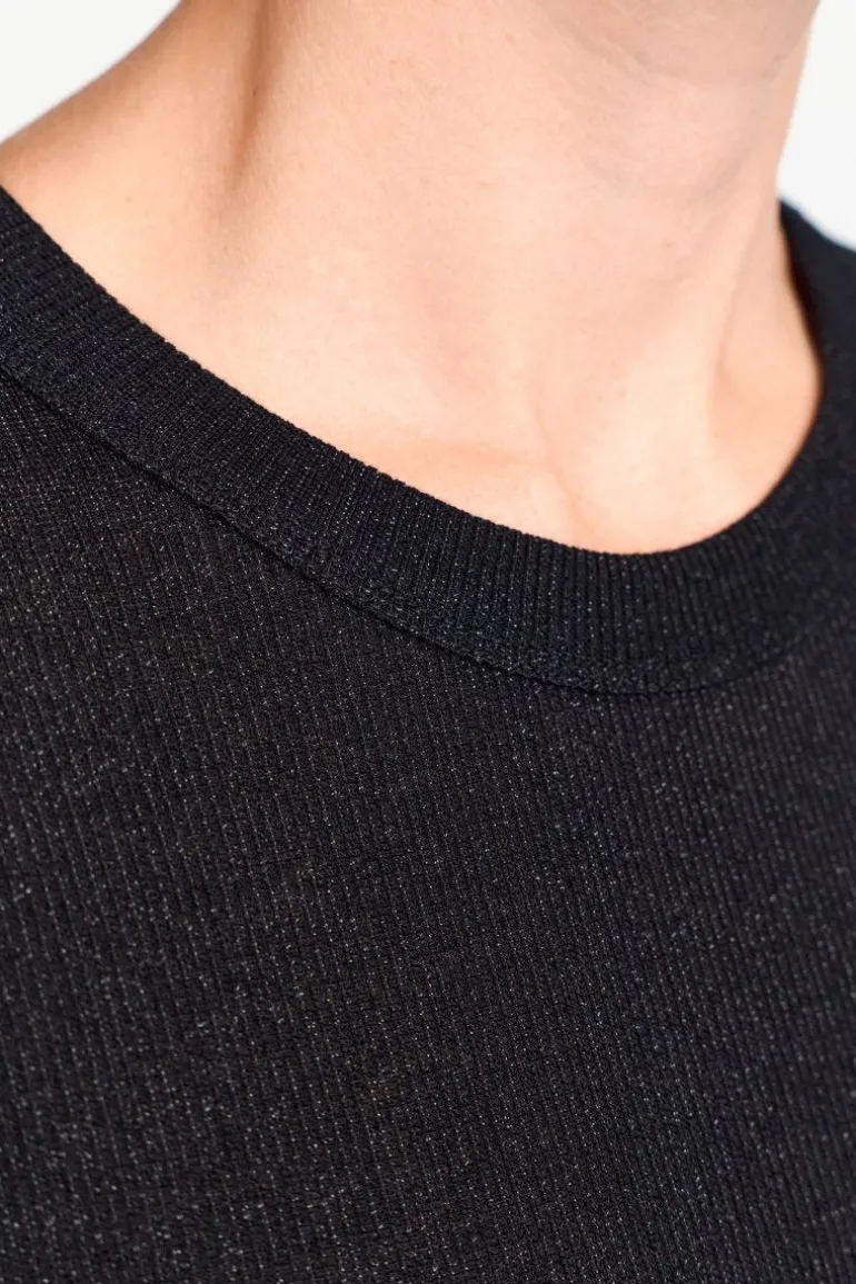 Rib-Longsleeve Mit Glanzeffekt