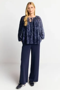 Samtbluse Mit Ballonärmeln