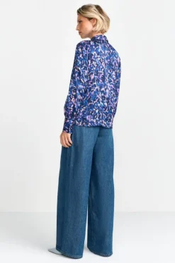 Schluppenbluse Mit Leo-Print