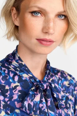 Schluppenbluse Mit Leo-Print